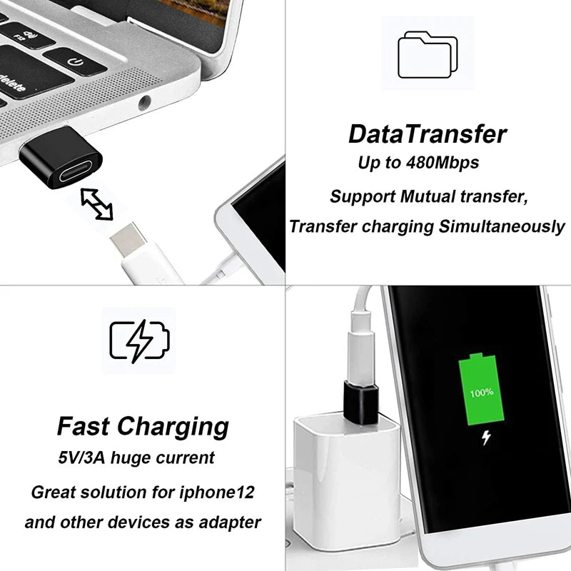 USB-A to USB-C 3.1 OTG Adapter – Fast Charging and Data Transfer