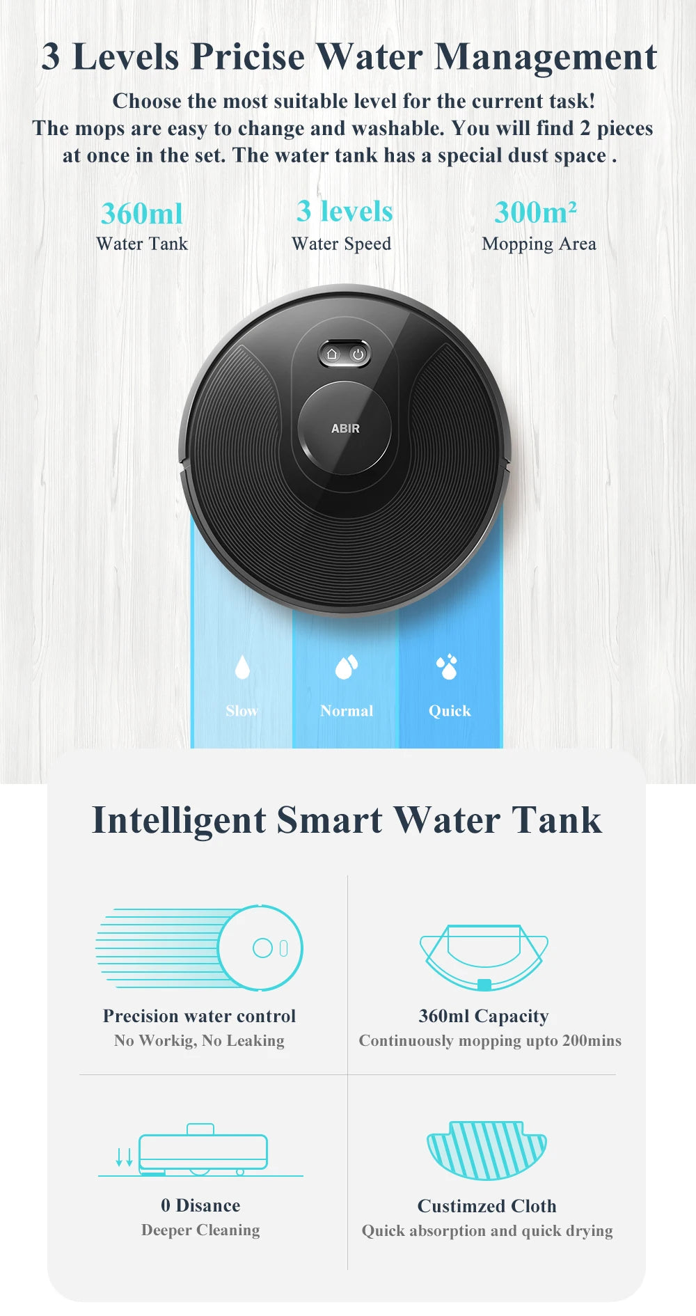ABIR X8 Robot Vacuum Cleaner ,Laser System, Multiple Floors Maps