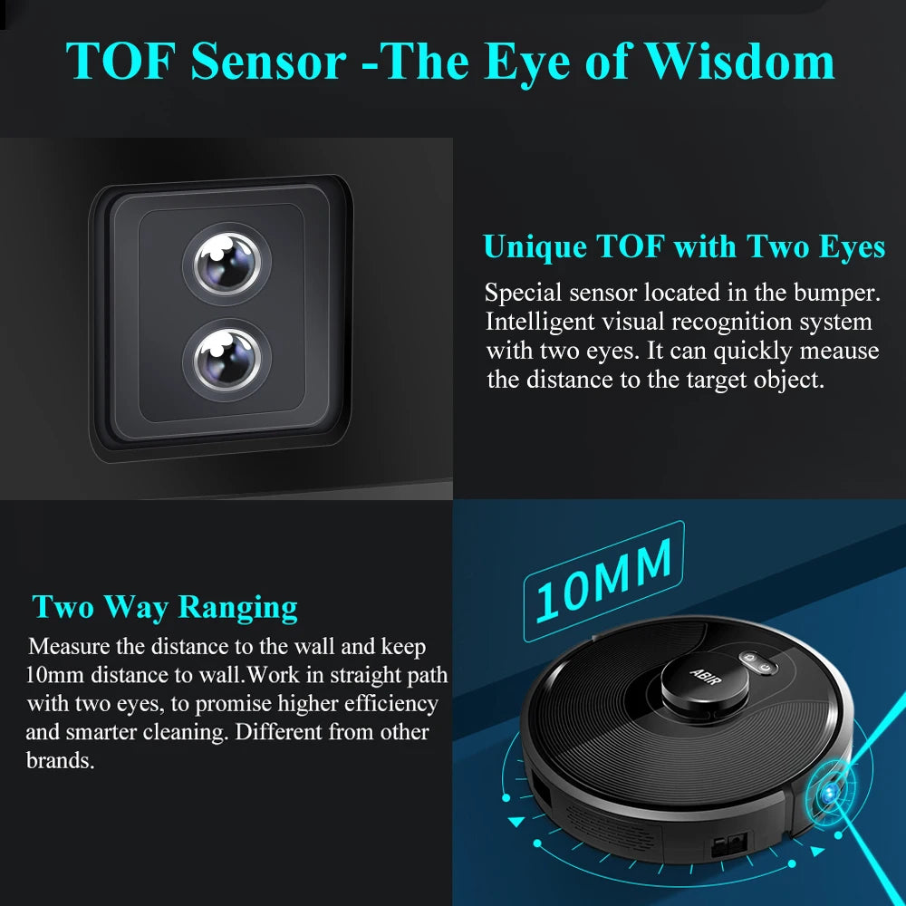ABIR X8 Robot Vacuum Cleaner ,Laser System, Multiple Floors Maps