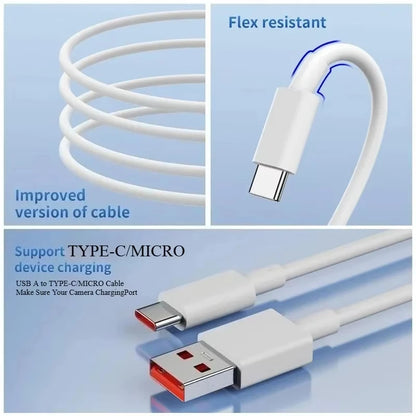 Câble USB-C 6A charge rapide – 1M à 14M – Compatible Samsung, PS5, caméra