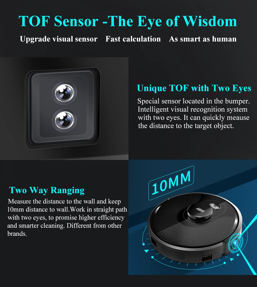 ABIR X8 Robot Vacuum Cleaner ,Laser System, Multiple Floors Maps