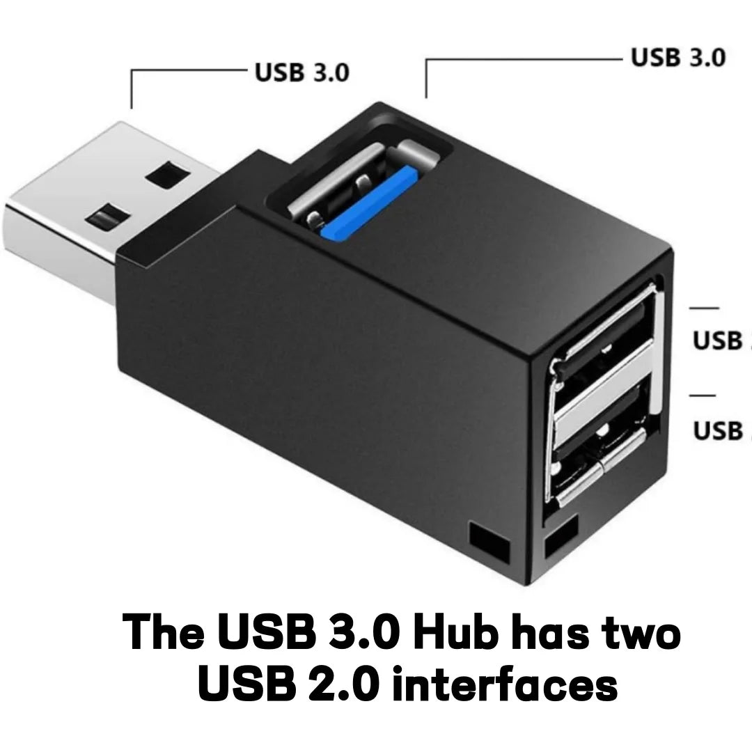 USB 3.0 Hub – 1 to 3 Port Splitter with Card Reader