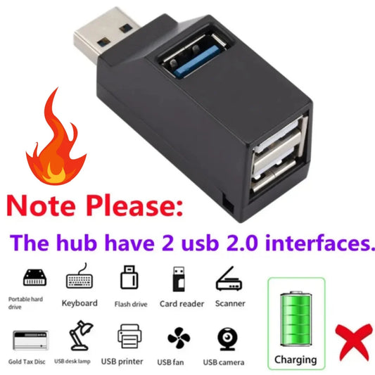 Hub USB 3.0 – Splitter 1 vers 3 ports avec lecteur de carte