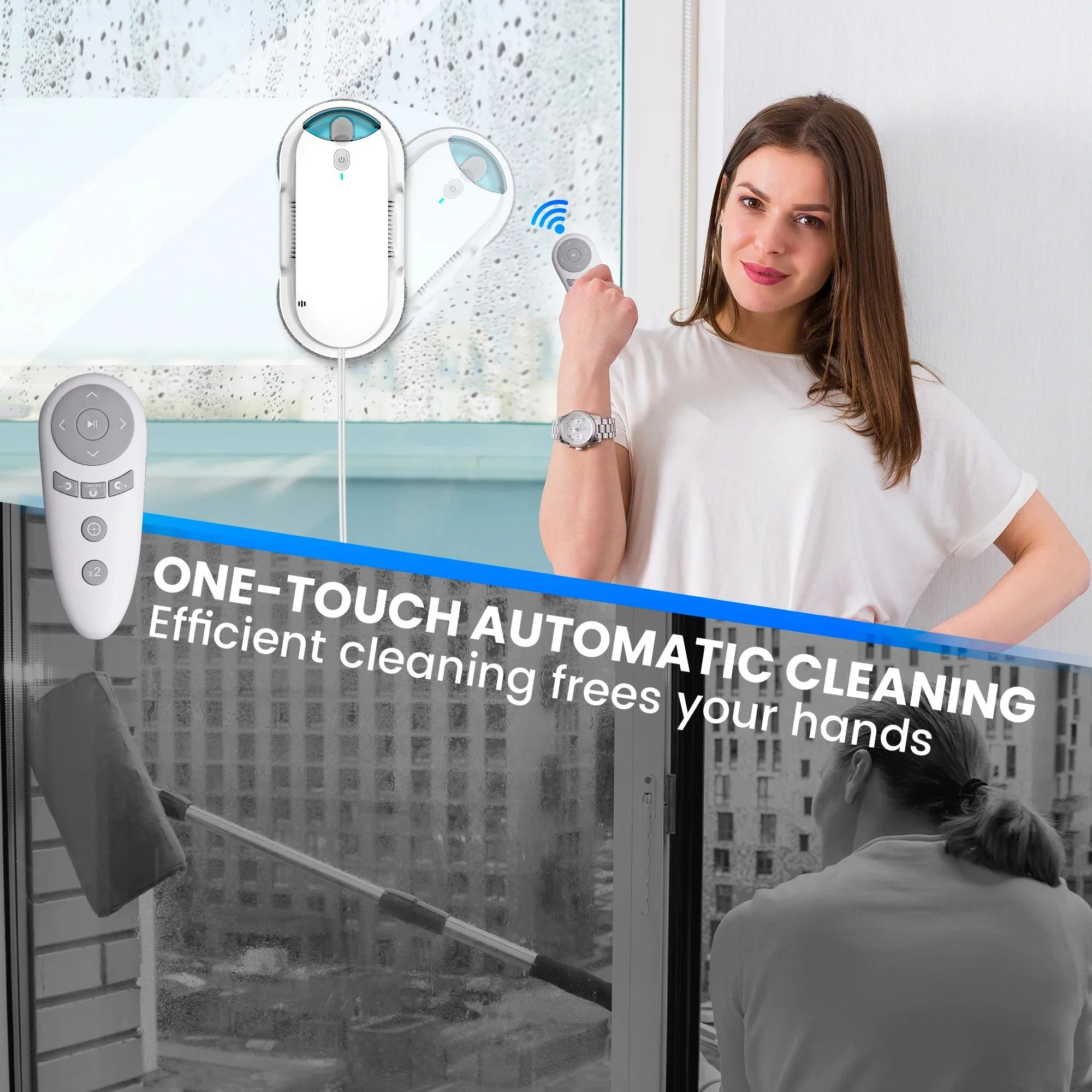INSE Window Cleaning Robot Automatic Water Spray Function With Remote Control