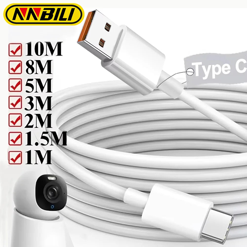 Câble USB-C 6A charge rapide – 1M à 14M – Compatible Samsung, PS5, caméra