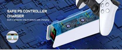 Station de charge double pour manettes PlayStation 5 avec indicateur LED