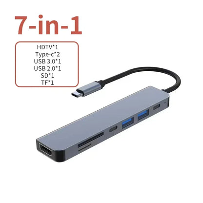 Hub USB-C 5 en 1 – Adaptateur multifonction pour téléphone, PC et Mac