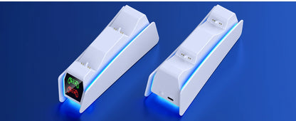 Station de charge double pour manettes PlayStation 5 avec indicateur LED