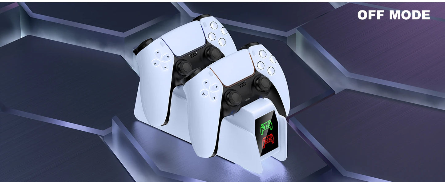 Station de charge double pour manettes PlayStation 5 avec indicateur LED