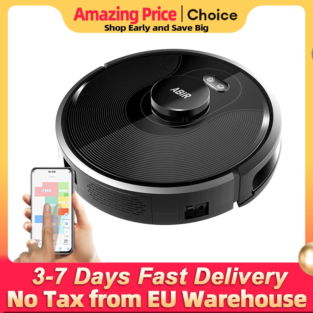 ABIR X8 Robot Vacuum Cleaner ,Laser System, Multiple Floors Maps