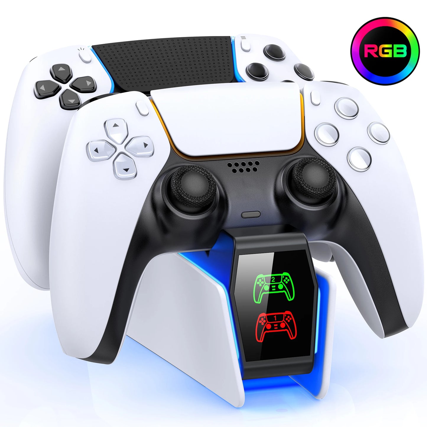 Station de charge double pour manettes PlayStation 5 avec indicateur LED