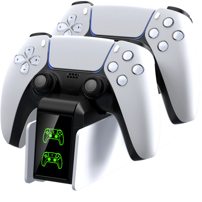 Station de charge double pour manettes PlayStation 5 avec indicateur LED