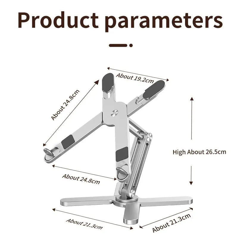 Support pliable aluminium 360° pour tablette et ordinateur portable