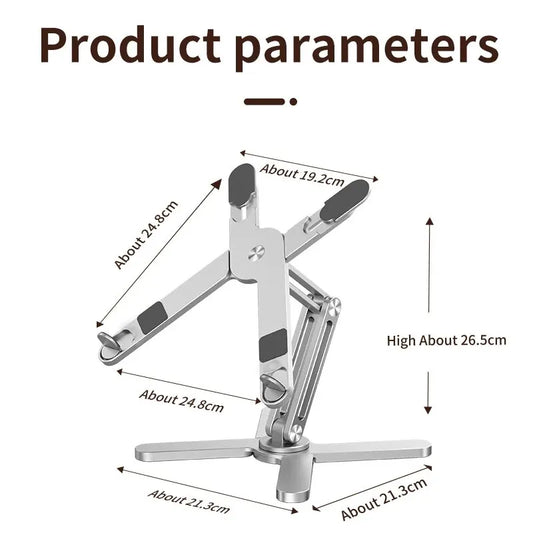Support pliable aluminium 360° pour tablette et ordinateur portable