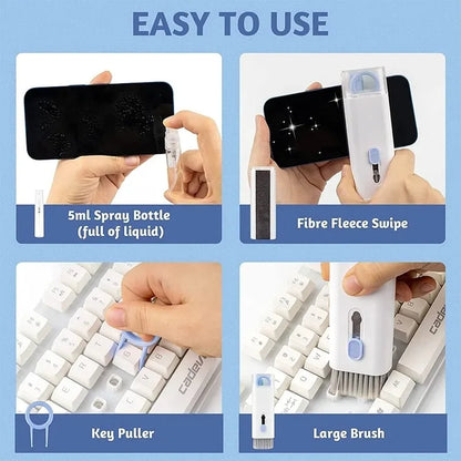 Kit de nettoyage 7 en 1 pour clavier, écouteurs et casque – Brosse et extracteur de touches