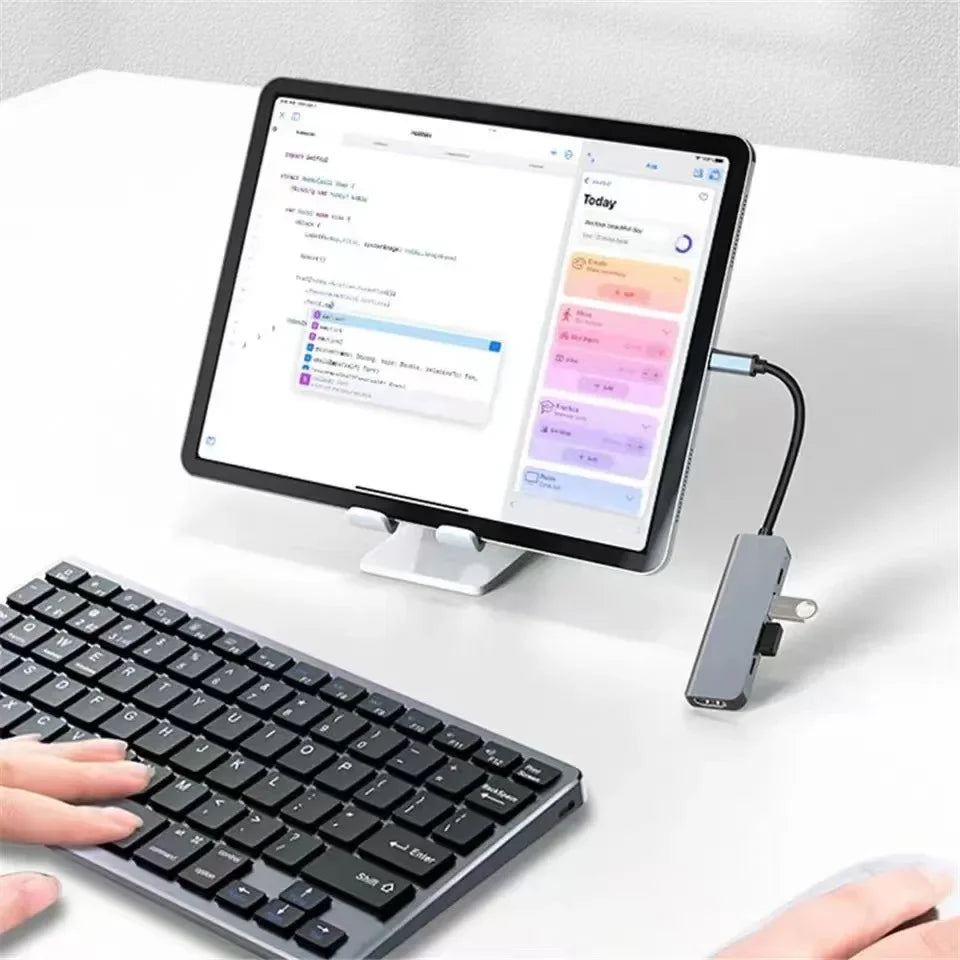 Hub USB-C 5 en 1 – Adaptateur multifonction pour téléphone, PC et Mac