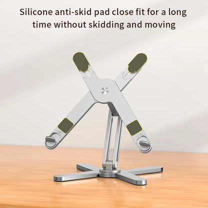 Support pliable aluminium 360° pour tablette et ordinateur portable
