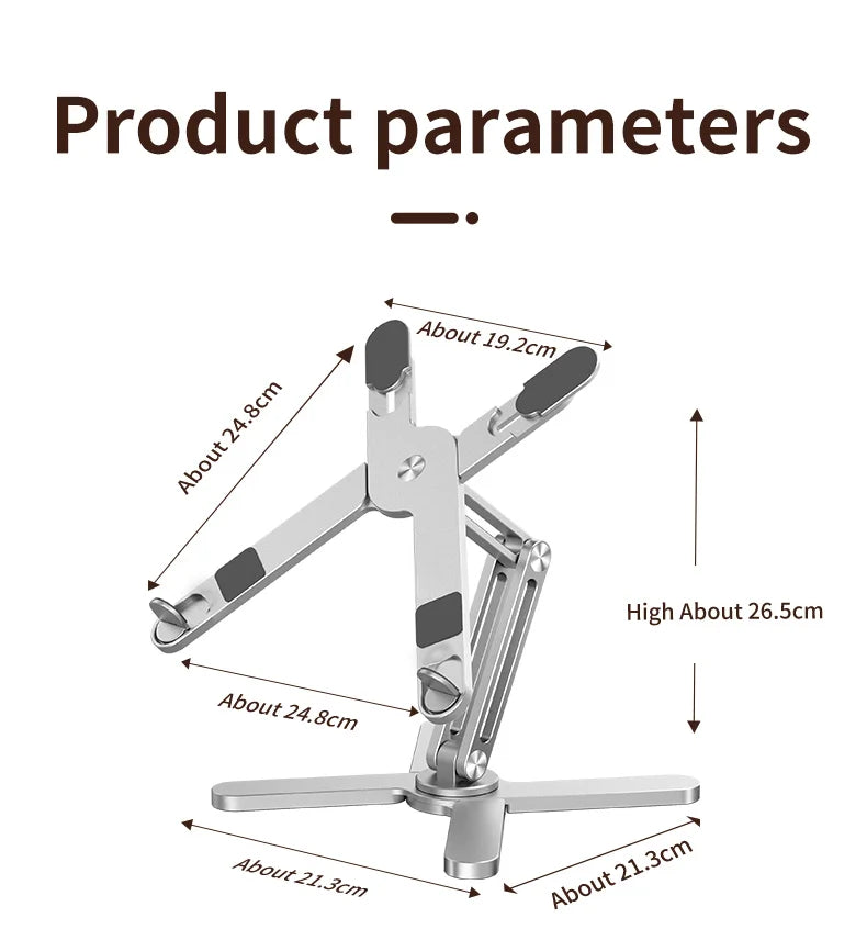 Support pliable aluminium 360° pour tablette et ordinateur portable
