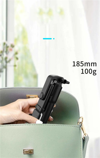 Perche à selfie Bluetooth avec télécommande, lumière fill et trépied extensible