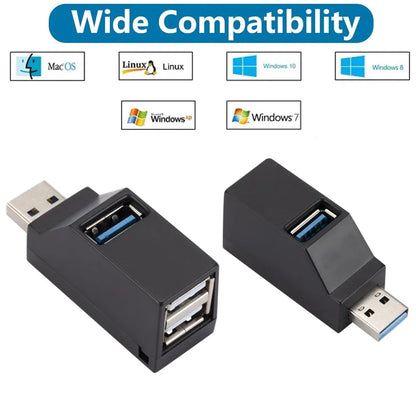 USB 3.0 Hub – 1 to 3 Port Splitter with Card Reader