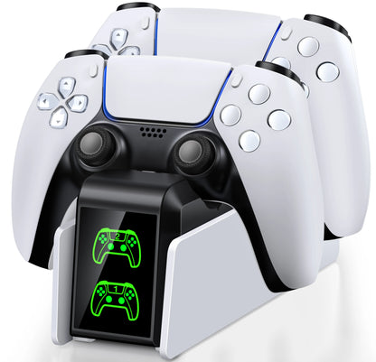 Station de charge double pour manettes PlayStation 5 avec indicateur LED