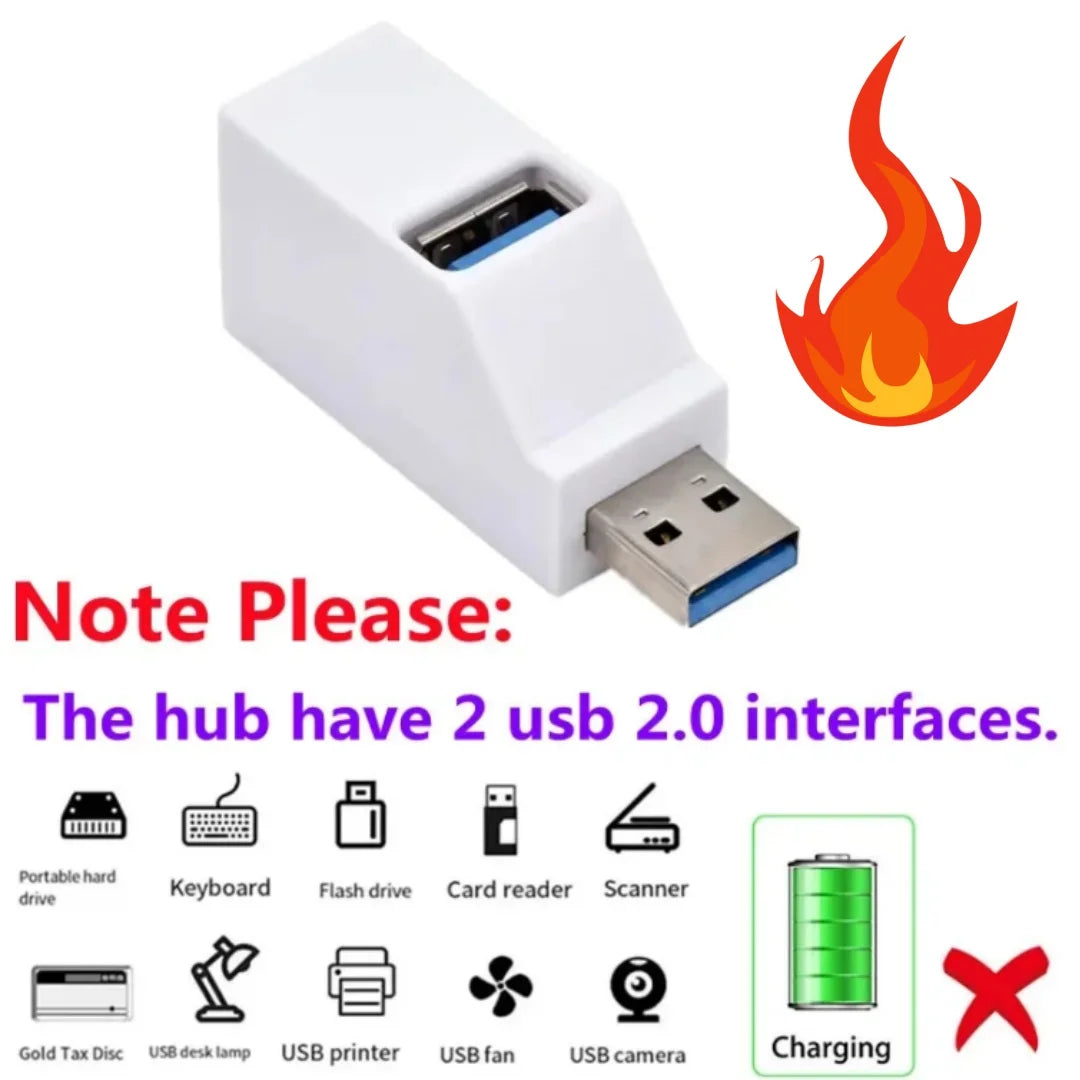 USB 3.0 Hub – 1 to 3 Port Splitter with Card Reader