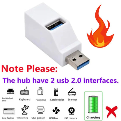 USB 3.0 Hub – 1 to 3 Port Splitter with Card Reader